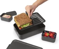 Brabantia Make & Take Bento Lunchbox Incl Bentobox - Large - Kunststof - Dark Grey -Mepal shop 1200x996 5