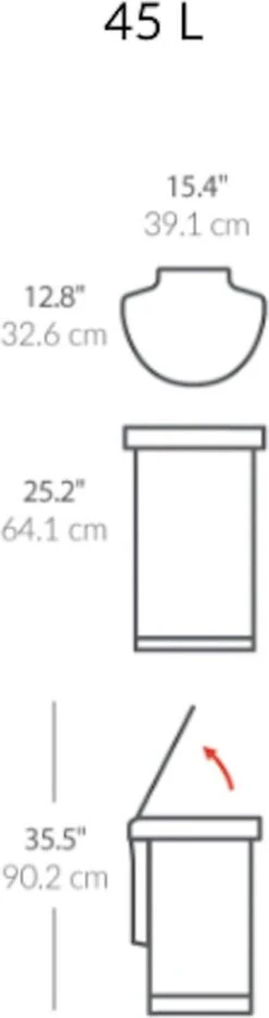 Simplehuman Prullenbak Liner Pocket Half Rond Sensor - 45 L -Mepal shop 317x1200 2