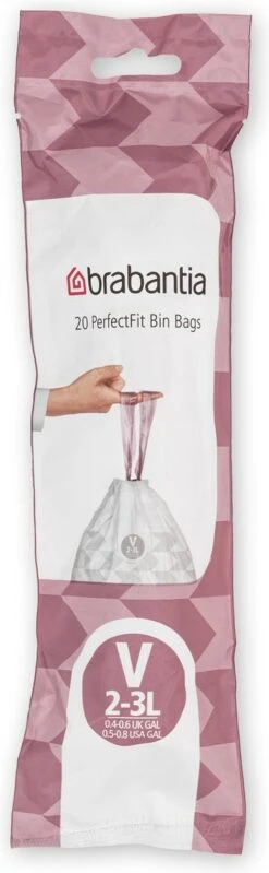Brabantia PerfectFit Vuilniszakken - 2 - 3 L - Code V - 10 Rollen X 20 Stuks -Mepal shop 371x1200