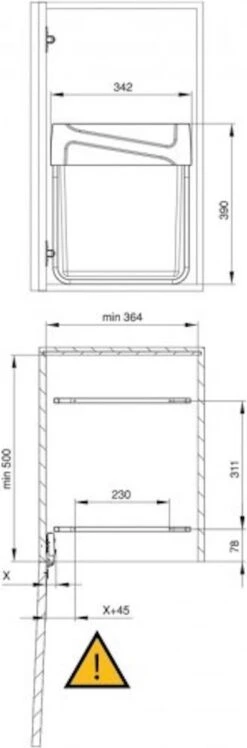 Eleganca Afvalbak 2x20 Liter – Inbouw Prullenbak – Inbouw Afvalemmer 40 Liter – Uittrekbare Vuilnisbak – Afvalemmer Keuken – Hygiënisch – Ruimtebesparend Vuilnisbak – Met 2 Compartimenten – Afvalscheiding Vuilbak – Antraciet – B34,2xD46.9xH38.9cm -Mepal shop 396x1200 1
