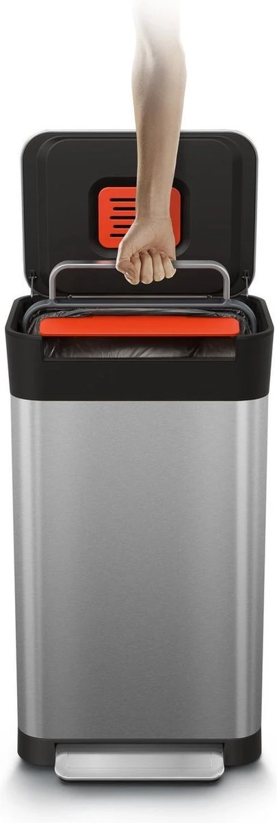 Joseph Joseph Intelligent Waste Prullenbak Titan Slim - RVS - 30 L - Zilver 20 Joseph Joseph Intelligent Waste Prullenbak Titan Slim - RVS - 30 L - Zilver - Afbeelding 18
