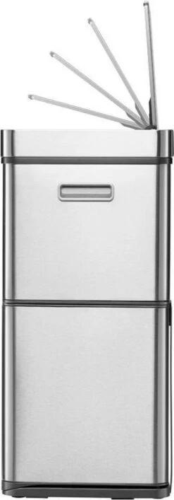 EKO Mirage Plus Sensor Afvalscheider Prullenbak - 30 + 15 + 15 L - Mat RVS -Mepal shop 419x1200 1