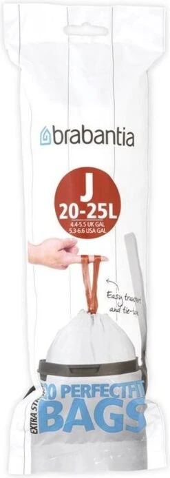 Brabantia PerfectFit Afvalzak Met Trekbandsluiting - 20/25 L - Code J - 20 Stuks -Mepal shop 427x1200 1