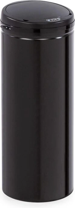 Cleanton 30 Afvalbak Rond Sensor 50 Liter Voor Vuilniszakken ABS Zwart