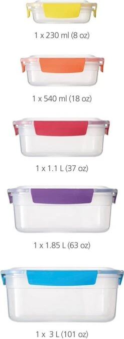 Vershoudbakjes, Set Van 5 Stuks, Multicolor - Joseph Joseph | Nest Lock 34 Vershoudbakjes, Set Van 5 Stuks, Multicolor - Joseph Joseph | Nest Lock -Mepal shop 439x1200 2