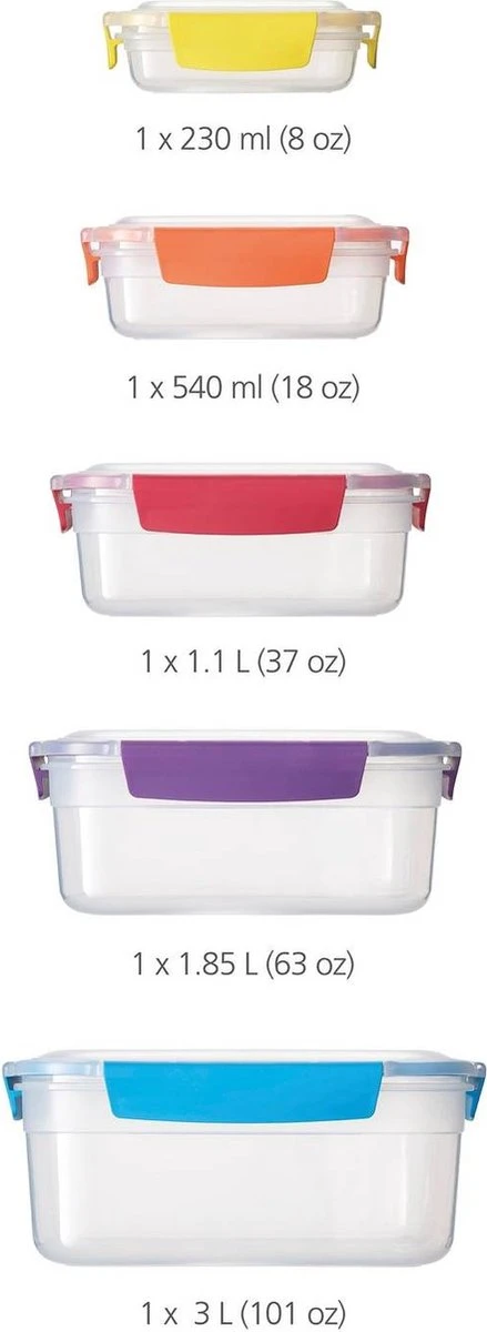 Vershoudbakjes, Set Van 5 Stuks, Multicolor - Joseph Joseph | Nest Lock 16 Vershoudbakjes, Set Van 5 Stuks, Multicolor - Joseph Joseph | Nest Lock - Afbeelding 14