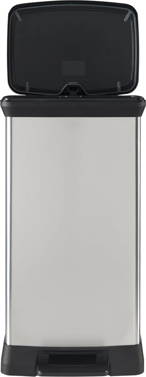 Curver Decobin Prullenbak- 50L - 39x29x72 Cm - Zilver Metallic 14 Curver Decobin Prullenbak- 50L - 39x29x72 Cm - Zilver Metallic - Afbeelding 12