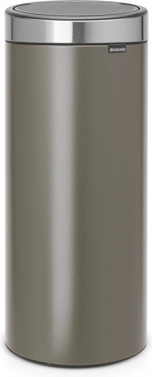 Brabantia Touch Bin Prullenbak - 30 L - Platinum / Matt Steel Fingerprint Proof Deksel 3 Brabantia Touch Bin Prullenbak - 30 L - Platinum / Matt Steel Fingerprint Proof Deksel