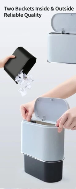 Merkloos Prullenbak Tafel - Prullenbak Auto - Prullenbak Badkamer - Klein - Wc - Afvalbak – Gray Blue - Auto - Bureau -Mepal shop 485x1200 1