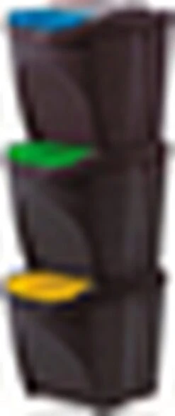 Prosperplast Set Van 3x Kunststof Afvalscheidingsbakken Antraciet/donkergrijs Van 25 Liter - Scheidingsprullenbakken -Mepal shop 504x1200 1