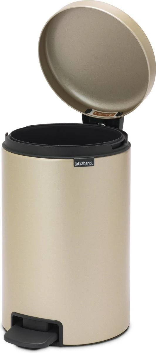 Brabantia NewIcon Prullenbak - 12 L - Metallic Gold 8 Brabantia NewIcon Prullenbak - 12 L - Metallic Gold - Afbeelding 6