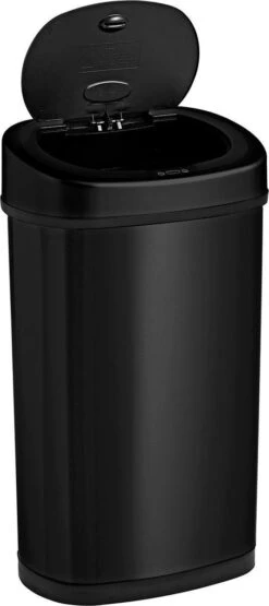 Homra FONIX Sensor Prullenbak Zwart 50 Liter - Automatische Soft Close Deksel - 50L - Zwarte Afvalemmer - Infrarood Sensor - Vuilnisbak Met Elektrische Deksel - Sensorbediening - Vingerafdrukvrij - Vuilafstotend - Zwarte Keuken En Kantoor Vuilbak -Mepal shop 534x1200 1