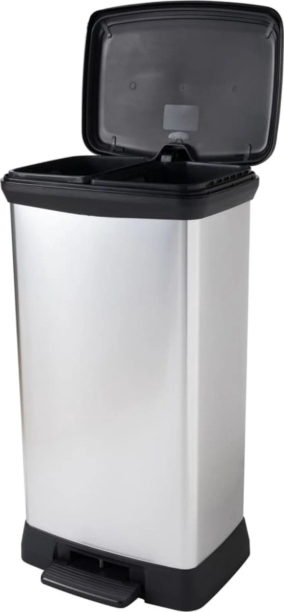 Curver Decobin Prullenbak- 50L - 39x29x72 Cm - Zilver Metallic 18 Curver Decobin Prullenbak- 50L - 39x29x72 Cm - Zilver Metallic - Afbeelding 16
