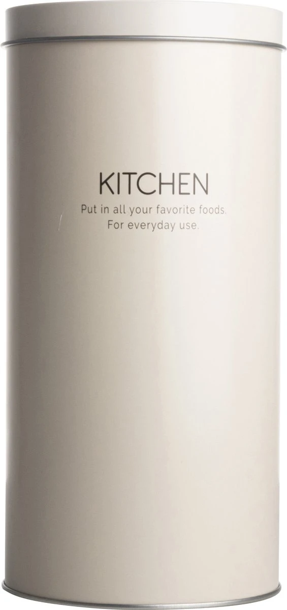 Gusta Voorraadblik - Beige - Metaal - Beschuitbus - Opbergbus - Ø11X22 Cm 5 Gusta Voorraadblik - Beige - Metaal - Beschuitbus - Opbergbus - Ø11X22 Cm - Afbeelding 3