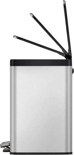 EKO EcoCasa III Recycling Prullenbak - 15 + 15 L - Mat RVS -Mepal shop 578x1200