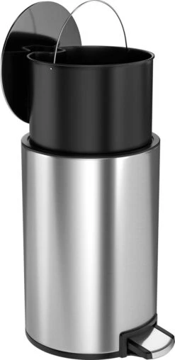 Pedaalemmer - 5 Liter - RVS - Prullenbak StangVollby Kallax - Toilet - Badkamer - Klein - Soft Close Deksel - Chique Design - Kleine RVS Pedaal Afvalemmer - Vuilnisbak -Mepal shop 584x1200