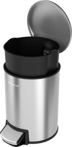 Pedaalemmer - 12 Liter - RVS - Afvalemmer StangVollby Docksta - Toilet - Badkamer - Kantoor - Klein - Soft Close Deksel - Chique Design - RVS Pedaal Prullenbak - Afvalzak Inkeping - Vuilnisbak Badkamer -Mepal shop 590x1200 1