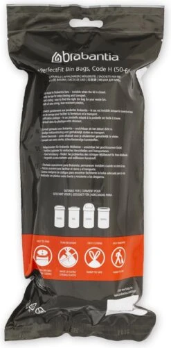 Brabantia PerfectFit Vuilniszakken - 50 - 60 L - Code H - 6 Rollen X 20 Stuks -Mepal shop 592x1200