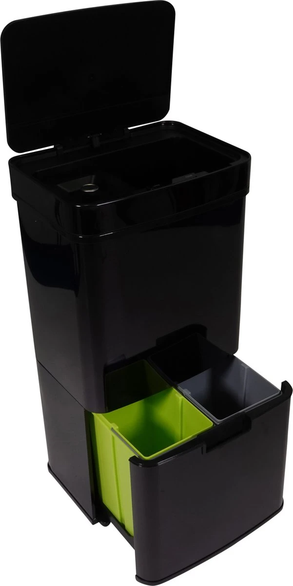 4cookz® Smart Waste Black Prullenbak Afvalscheiding Met Sensor 72 Ltr 12 4cookz® Smart Waste Black Prullenbak Afvalscheiding Met Sensor 72 Ltr - Afbeelding 10