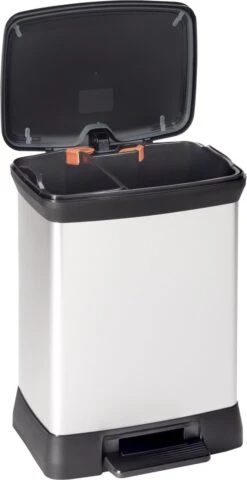 Curver Decobin Duo Prullenbak Afvalscheider - 10L + 18L - Metallic -Mepal shop 618x1200