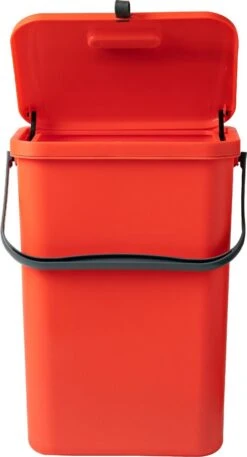 Homra Wall-up Prullenbak | Inbouwprullenbak Ophangbaar Met Plakstrip | GFT Vuilbak | Werkblak Afvalbak | Draagbare Vuilnisemmer | 12L Inhoud | Rood -Mepal shop 648x1200