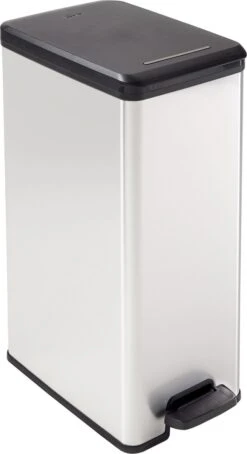 Curver Decobin Slim Prullenbak- 40L - Metallic