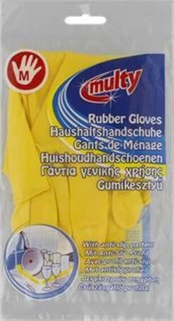 Multy Luxe Huishoudhandschoenen Maat M - Natuurlatex Met Katoenen Vlokvoering - Anti Slip - Rubberen Handschoenen - Waterdicht - Natuurlijk Latex - Maat M -Mepal shop 653x1200