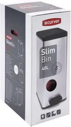 Curver Decobin Slim Prullenbak- 40L - Metallic -Mepal shop 670x1200
