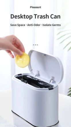 Merkloos Prullenbak Tafel - Prullenbak Auto - Prullenbak Badkamer - Klein - Wc - Afvalbak – Gray Blue - Auto - Bureau -Mepal shop 673x1200