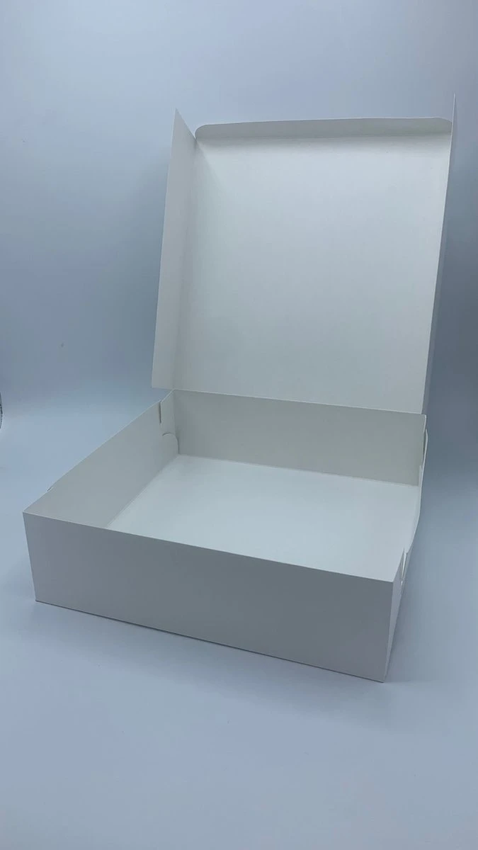 25 Stuks - Taartdoos - Karton - 15x15x8cm - Wit 4 25 Stuks - Taartdoos - Karton - 15x15x8cm - Wit - Afbeelding 2