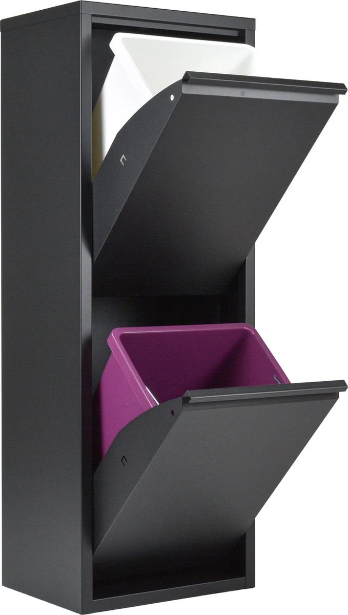 Metalen Prullenbak Van Naturn Living | Prullenbak Afvalscheiding 2 Containers | Vuilnisbak | Prullenbakken | Afvalbak | Mat Zwart 3 Metalen Prullenbak Van Naturn Living | Prullenbak Afvalscheiding 2 Containers | Vuilnisbak | Prullenbakken | Afvalbak | Mat Zwart