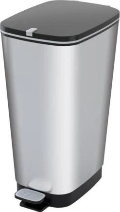 Chic Bin Style Prullenbak L - 43L - 29x44,5x60,5cm - Zilver