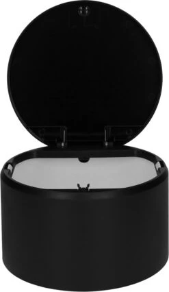 QUVIO Afvalbak Voor Aanrecht - Afvalbakje - Prullenbakje - Met Deksel - Gemakelijk Te Reinigen - Rond - Kunststof - Zwart - 19 X 12 Cm -Mepal shop 696x1200 3