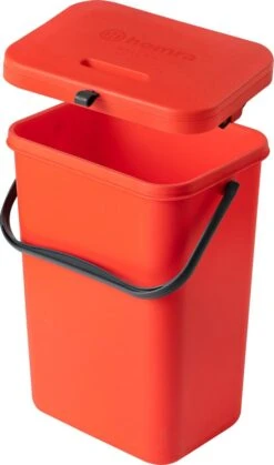 Homra Wall-up Prullenbak | Inbouwprullenbak Ophangbaar Met Plakstrip | GFT Vuilbak | Werkblak Afvalbak | Draagbare Vuilnisemmer | 12L Inhoud | Rood -Mepal shop 708x1200 1