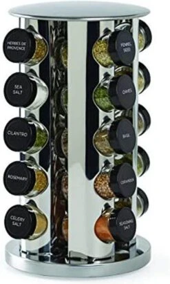 SensaHome 360 Graden Roteerbare Kruidencarrousel - Kruidenrek/Kruidenmolen - 20 Kruidenpotjes - 5 Laags - Draaibaar - 20 Specerijen Potjes - Specerijenmolen -Mepal shop 721x1200 1