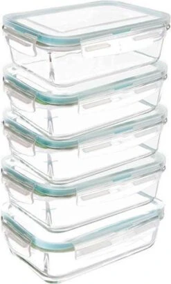 Merkloos Vershoudbakjes - Meal Prep Bakjes- 1.18 L - Set Van 5