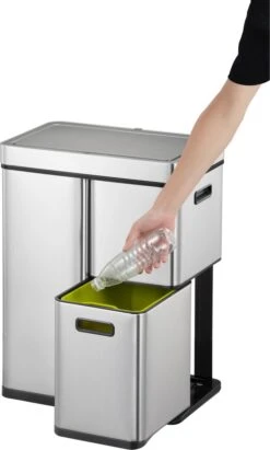 EKO Mirage Plus Sensor Afvalscheider Prullenbak - 30 + 15 + 15 L - Mat RVS -Mepal shop 722x1200