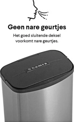 Prullenbak Met Sensor - 8 Liter - RVS - Toilet Afvalemmer - Badkamer Afvalbak Homra IXXA - Vuilnisbak - 8L - Vingerafdrukvrij RVS - Hygiënisch - Automatische Softclose Deksel - Automatische Deksel - Sensor Vuilbak -Mepal shop 729x1200 8