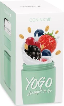 Coninx Yoghurtbeker To Go - Muesli Beker To Go - Lunchbeker - Mueslibeker 640ml (450ml+190ml) - Groen -Mepal shop 729x1200 9