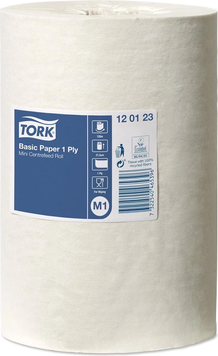 Tork Universal M1 Papier 1-laags Wit 22cm X 120 Meter - Doos 11 Rol 120123 4 Tork Universal M1 Papier 1-laags Wit 22cm X 120 Meter - Doos 11 Rol 120123 - Afbeelding 2