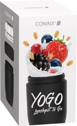 Coninx Yoghurtbeker To Go - Muesli Beker To Go - Lunchbeker - Mueslibeker 640ml (450ml+190ml) - Zwart -Mepal shop 735x1200 4