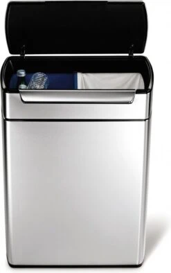 Simplehuman Rectangular Touch Bar Pedaalemmer Prullenbak - RVS - 24+24 L -Mepal shop 753x1200 2