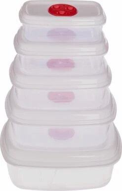 Magnetron Dozen Set Van 5 - Vriesbestendig - Met Verluchtingsgaatjes - 5 Stuks - Vershouddoos