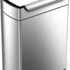 Simplehuman Rectangular Touch Bar Pedaalemmer Prullenbak - RVS - 24+24 L