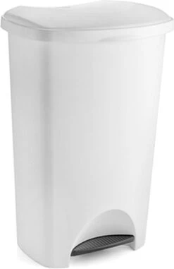 Pedaalemmer - Prullenbak - Afvalbak - 50 Liter – Wit