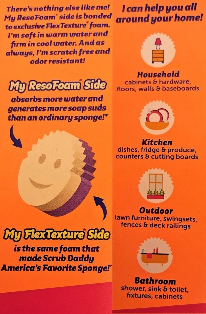 Scrub Daddy - Scrub Mommy Krasvrije Spons Dubbelzijdig Roze 5 Scrub Daddy - Scrub Mommy Krasvrije Spons Dubbelzijdig Roze - Afbeelding 3