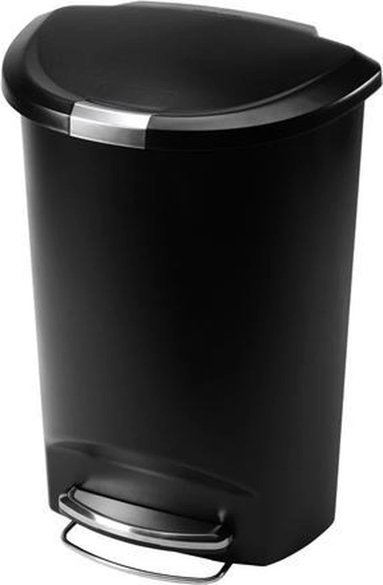 Simplehuman Semi-Round Prullenbak - 50 L - Kunststof - Zwart 7 Simplehuman Semi-Round Prullenbak - 50 L - Kunststof - Zwart - Afbeelding 5