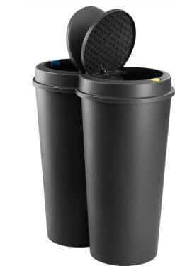 EezyLife Prullenbak - 2 X 25 Liter - Zwart -Mepal shop 791x1200