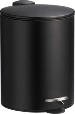 Luxe Pedaalemmer Mat Zwart / Prullenbak / 3 Liter / 3 L / Keuken / Kantoor / Toilet / Badkamer