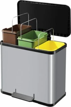 Hailo Öko Trio Plus Prullenbak - 3 X 9L - Zilver -Mepal shop 796x1200 1